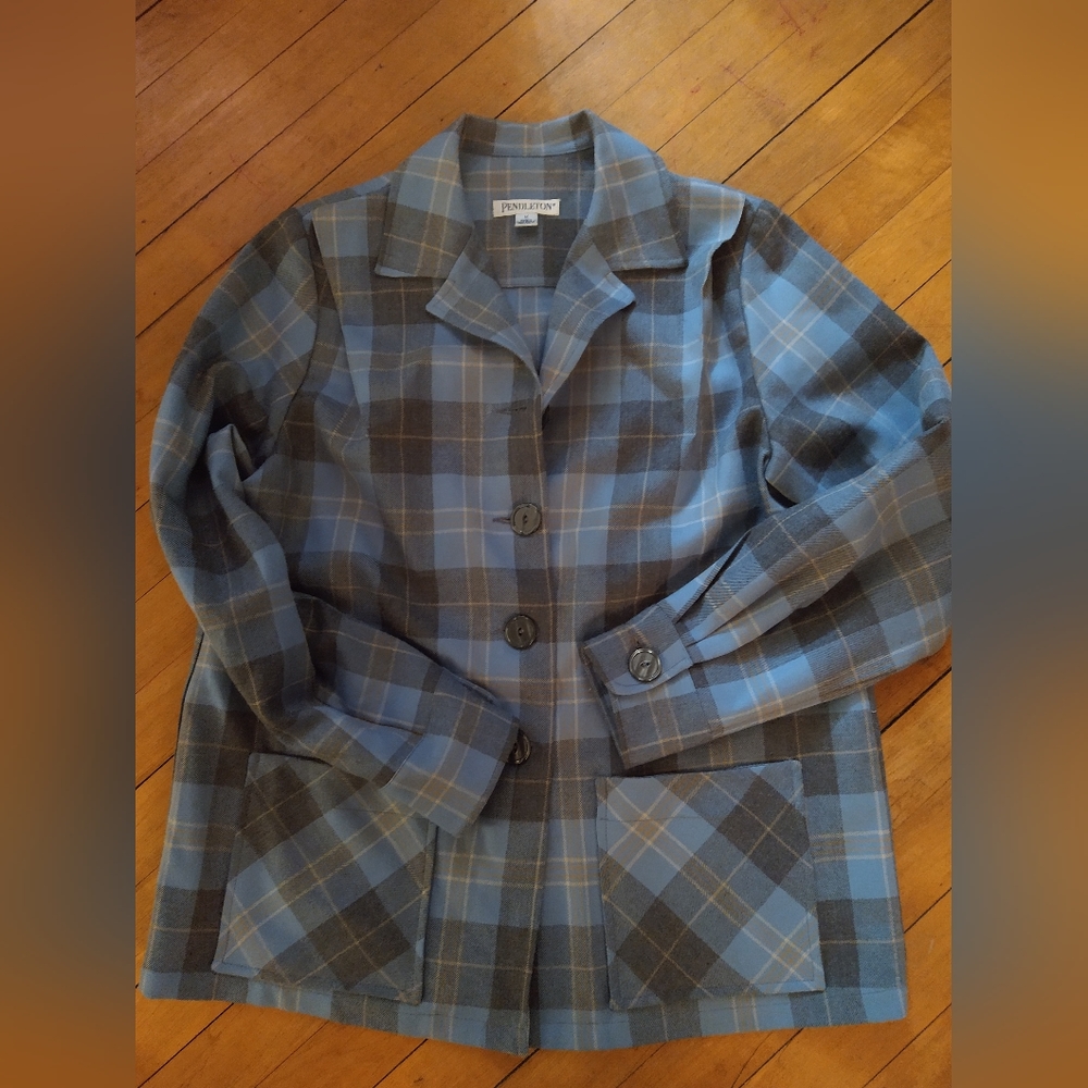 Pendleton Women's Jacket Plaid Pockets Button Clo… - image 1